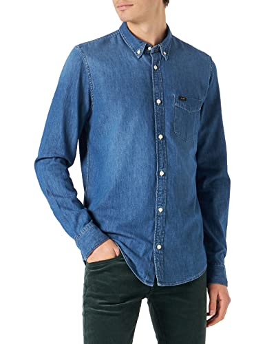 WHITELISTED Męska koszula Lee Button Down Shirt, Tide Blue, rozmiar S