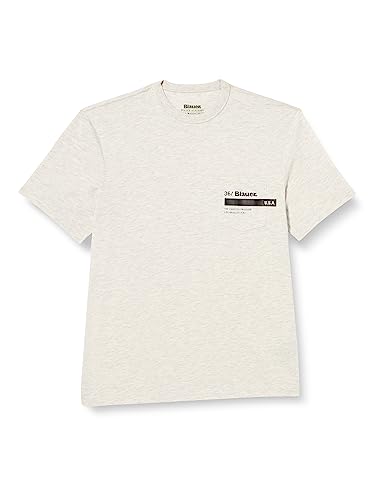 Blauer Męski t-shirt z krótkim rękawem, M92 Luna Melange, 48, M92 Luna Melange, 46
