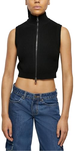 Urban Classics Damska kamizelka damska Short Knit Vest black 3XL, czarny, 3XL