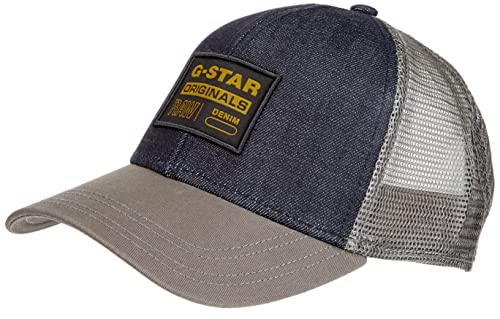G-STAR RAW Męska czapka z daszkiem Embro z daszkiem akcesoria, Niebieski (surowy dżins D21247-B988-001), Rozmiar uniwersalny