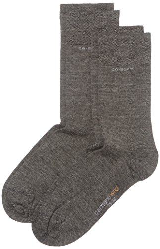Camano Skarpety dla dorosłych, uniseks, 2 pary, 3242, Szary (Grey 03), 39-42 EU