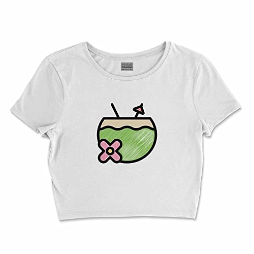 Bona Basics, Damski T-shirt basic, z nadrukiem cyfrowym, 100 bawełny, biały, swobodny, damski top, rozmiar: XL, biały, XL