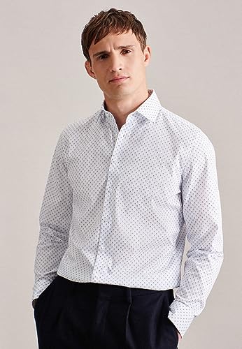 Seidensticker Męska koszula slim fit z długim rękawem, jasnoniebieski, 41
