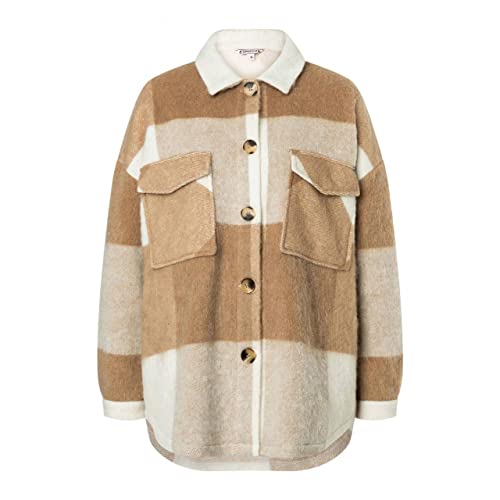 Timezone Damska koszulka Check Heavy Overshirt, beżowy kwiatowy, L