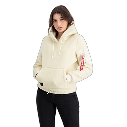 ALPHA INDUSTRIES Teddy Hoody Wmn damska bluza z kapturem Off White, Off White, M