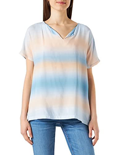 GERRY WEBER Edition T-shirt damski, Niebieski/czerwony/pomarańczowy nadruk, 42 PL