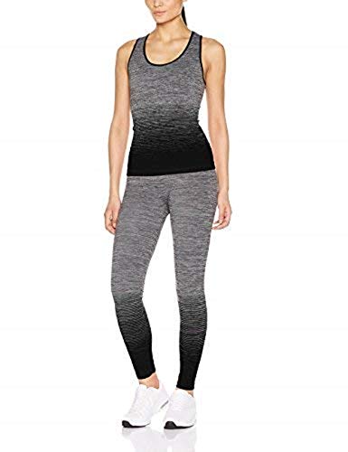 FM London Zestaw odzieży sportowej dla kobiet | kamizelka i legginsy stretch fit strój na siłownię, Czarny, 8-14