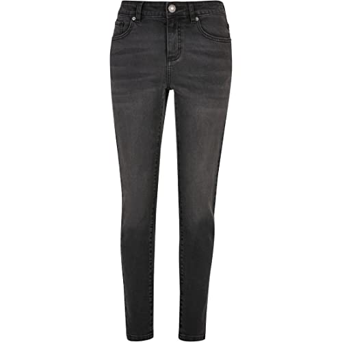 Urban Classics Damskie Spodnie Dżinsy damskie ze średnią talią i skinny, Czarne umyte, 26