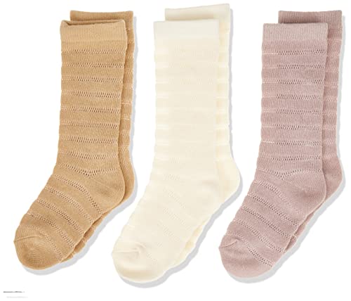 NAME IT Girl's NMFHINA 3P Knee Lil skarpety, Pebble, 19/21, kamyk