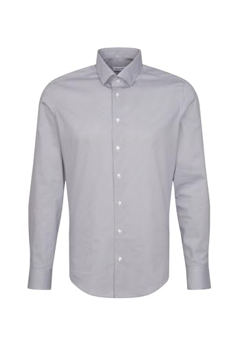 Seidensticker Męska koszula slim fit z długim rękawem, granatowy, 41