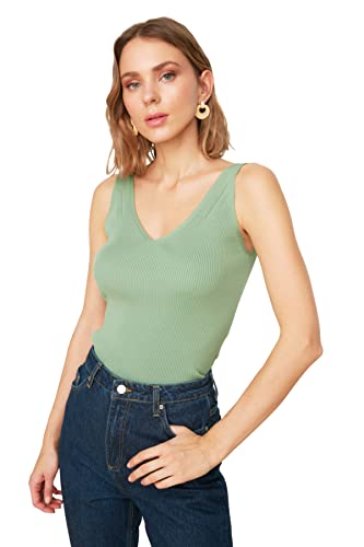 Trendyol Women's miętowa, damska bluzka z dzianiny, bluzka, rozmiar M