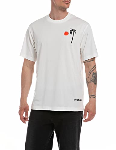 Replay T-shirt męski, 011 Natural White, XS