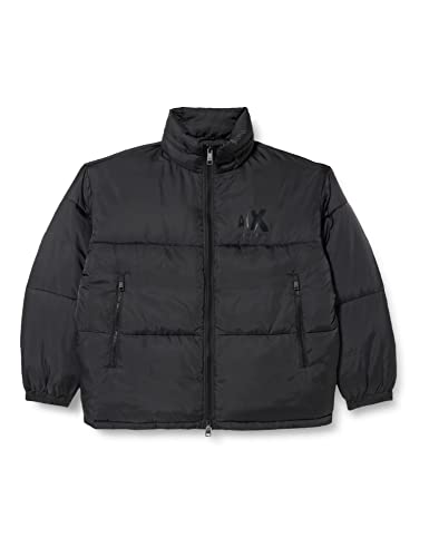 Armani Exchange Męska kurtka Sustainable, Key Look, Zipper Jacket, czarna, bardzo duża, czarny, XL