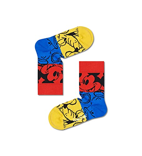 Happy Socks Kids Colorful Friends Sock, kolorowe i zabawne, Skarpety dla dzieci, Niebieski-Czerwony-Żółty (2-3Y)