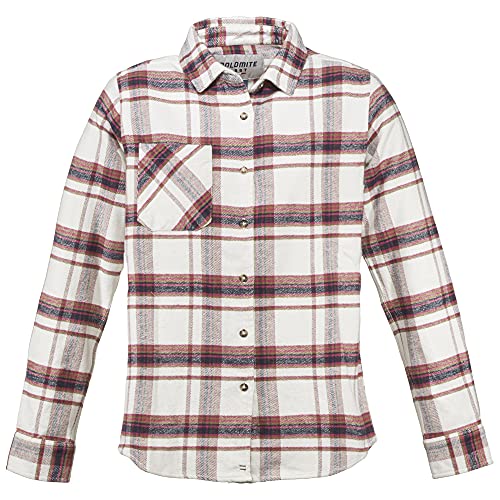 Dolomite Damska koszula biznesowa Camisa WS Flanell Check, beżowa Latte Beige/Sorbet PINK, XL, Latte beżowe/Sorbet Pink, XL