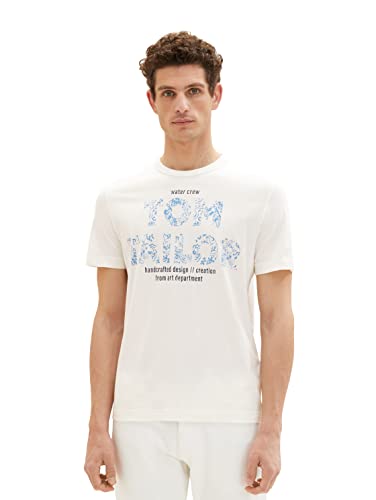 TOM TAILOR Koszulka męska 1036334, 10332-Off biała, M, 10332 – Off White, M
