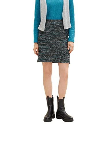 TOM TAILOR Damski Bouclé spódnica mini 1034012, 30727 - Green Teal Blue Boucle, 42