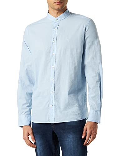 Hackett London Męska koszula GMT barwiona Mussola P, Niebo, XL
