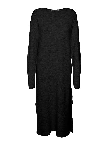 Bestseller A/S Damska sukienka VMLEFILE LS Boatneck Calf Noos, czarna, XS, Schwarz, XS