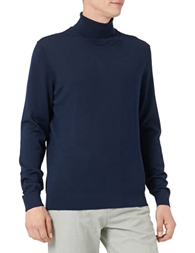 SELECTED HOMME Slhtown Merino Coolmax Knit Roll B Noos sweter męski, granatowy blezer, XL