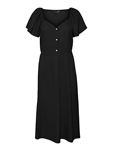 VERO MODA Damska sukienka Vmmymilo Ss Calf Dress WVN Ga, czarny, M