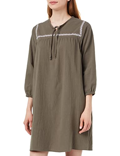 DreiMaster Vintage Damska sukienka midi z haftem boline, oliwkowa zieleń, XS, oliwkowo-zielony, L