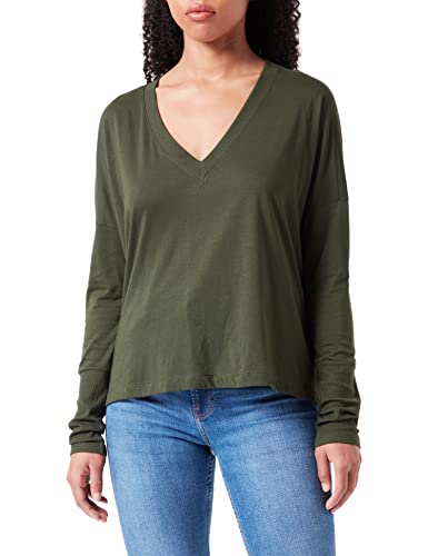Sisley T-shirt damski, Ciemnozielony 22 m, S