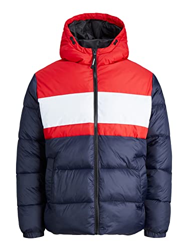 JACK & JONES Męska kurtka Jjblock Puffer, granatowy blezer, XL