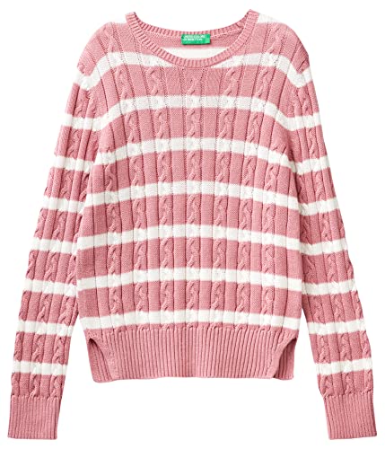 United Colors of Benetton Sweter damski, Różowy wzór w paski 901, L