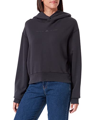 Replay Damska bluza z kapturem W3711A, 099 Blackboard, XL