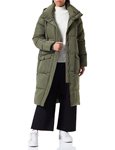 Kaffe damska kurtka puffer pikowana długa bluza z kapturem damska, Liść winogron, 38