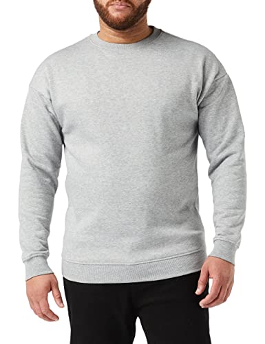 Urban Classics Męska bluza dresowa z okrągłym dekoltem, sweter z szerokimi ściągaczami dla mężczyzn w wielu kolorach, rozmiary XS-5XL, szary (Grey 111), 4XL