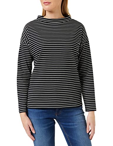 People Tree Damski top w paski Nova czarny, 10, Czarny, 36