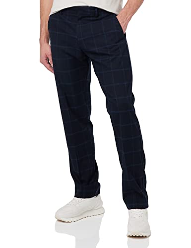 JACK & JONES Jpstkane Jjjerry Chino Nor Cbo spodnie chinosy męskie, Navy Blazer/Checks: Checks, 34W / 32L