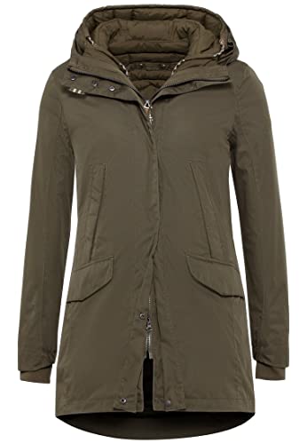 camel active Damski płaszcz funkcyjny teXXXactive® z mieszanki bawełny organicznej, khaki, 34