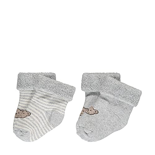 Steiff mit Süßer teddybärapplikation Rajstopy GOTS Unisex-Bimbi, Soft Grey Melange, 68