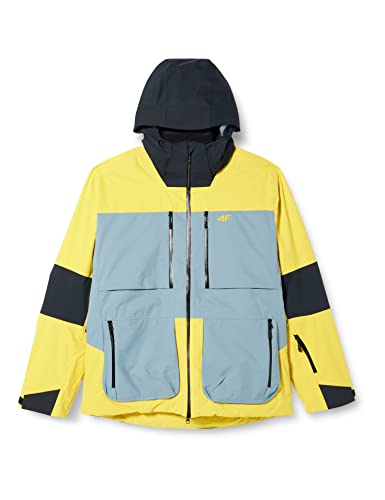 4F Męska kurtka narciarska Kumn012 dżinsy, cytryna, XXXL, Cytryna, 3XL