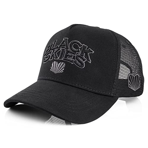Blackskies Team Trucker Baseball Cap | męska damska czapka z premium snapback czapka bejsbolówka czapka bejsbolówka czarna oliwkowa szara, czarny, jeden rozmiar