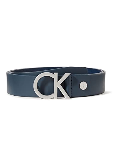 Calvin Klein Męski pas Ck Adj. Buckle Belt pasek, niebieski (Navy 411), 80|80|672 (Producent rozmiar:80)