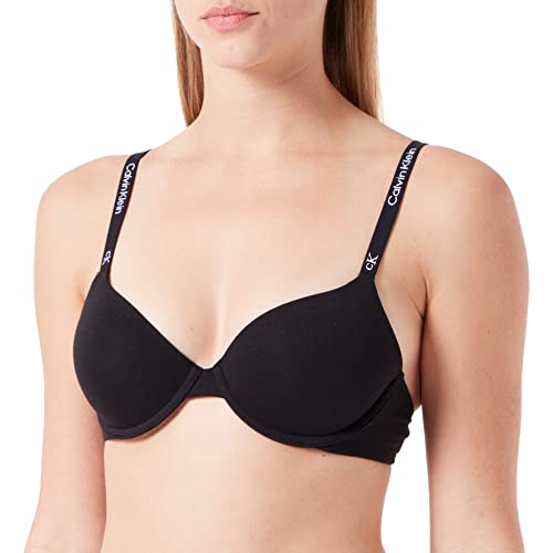 Calvin Klein Lekko wyściełana Demi Biustonosz Demi-Plunge Kobiety, Czarny, 80C