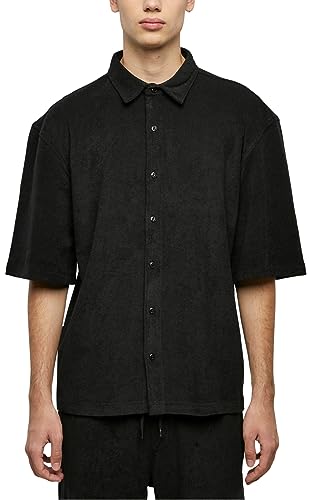 Urban Classics Męska koszula Boxy Towel Shirt Black S, czarny, S