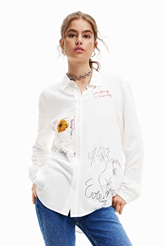 Desigual Damska koszulka Cam_Sweet Hamburgo, biały, XS