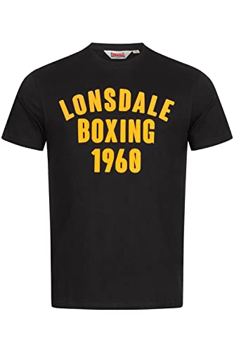 Lonsdale Męski t-shirt Pitsligo, Black/Yellow, XL