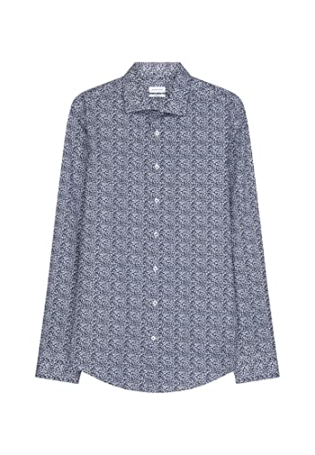 Seidensticker Męska koszula biznesowa – bez prasowania z taliowanym krojem – Shaped – długi rękaw – kołnierz Kent – 100% bawełna, granatowy, 41