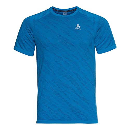 Odlo Bl Crew Neck S/S Blackcomb Light Eco Top Crewneck, Indigo Bunting – Space Dye, M