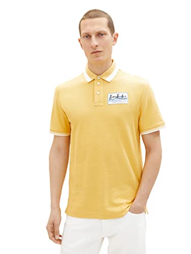 TOM TAILOR Męska koszulka polo 1036340, 16719-Corn Yellow, XL, 16719 - żółty kukurydziany, XL