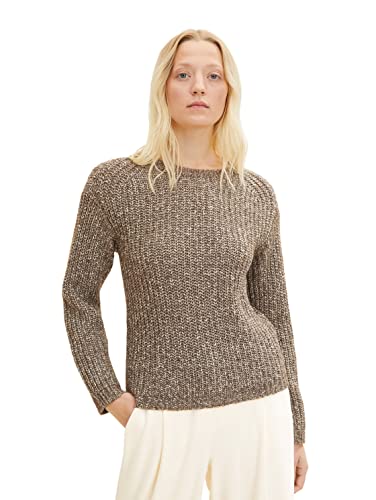 TOM TAILOR Damski Sweter Basic 1034058, 30668 - Tarmac Khaki Melange, XL