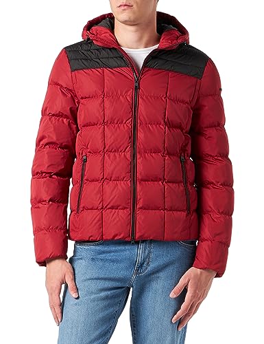Geox Męska kurtka magnetyczna M, RED DAHLIA/BLACK, 52