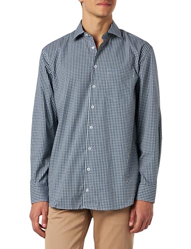 Seidensticker Męska koszula z długim rękawem Comfort Fit, zielony, 50