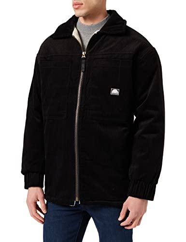 Southpole Męska kurtka Corduroy Sherpa kurtka sztruksowa z podszewką sherpa dla mężczyzn, czarna, rozmiary S - XXL, czarny, XXL